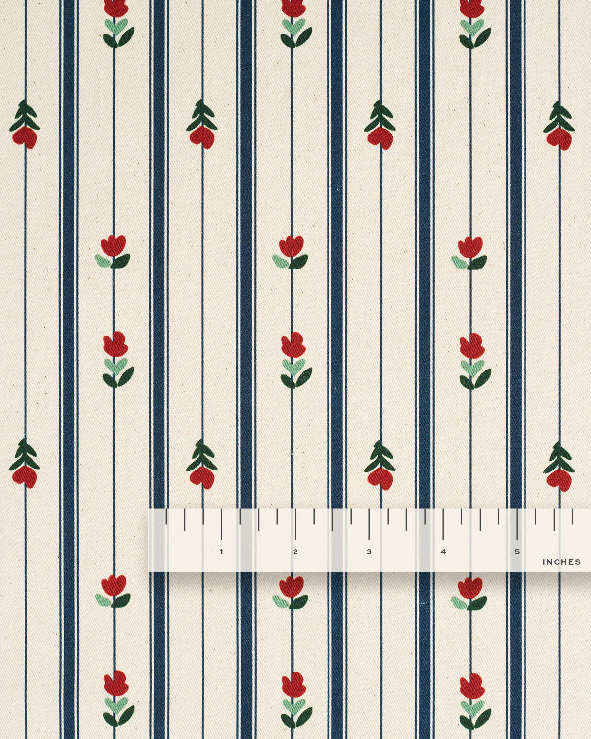 Tulip and Stripe Printed Cotton Twill - Image 3