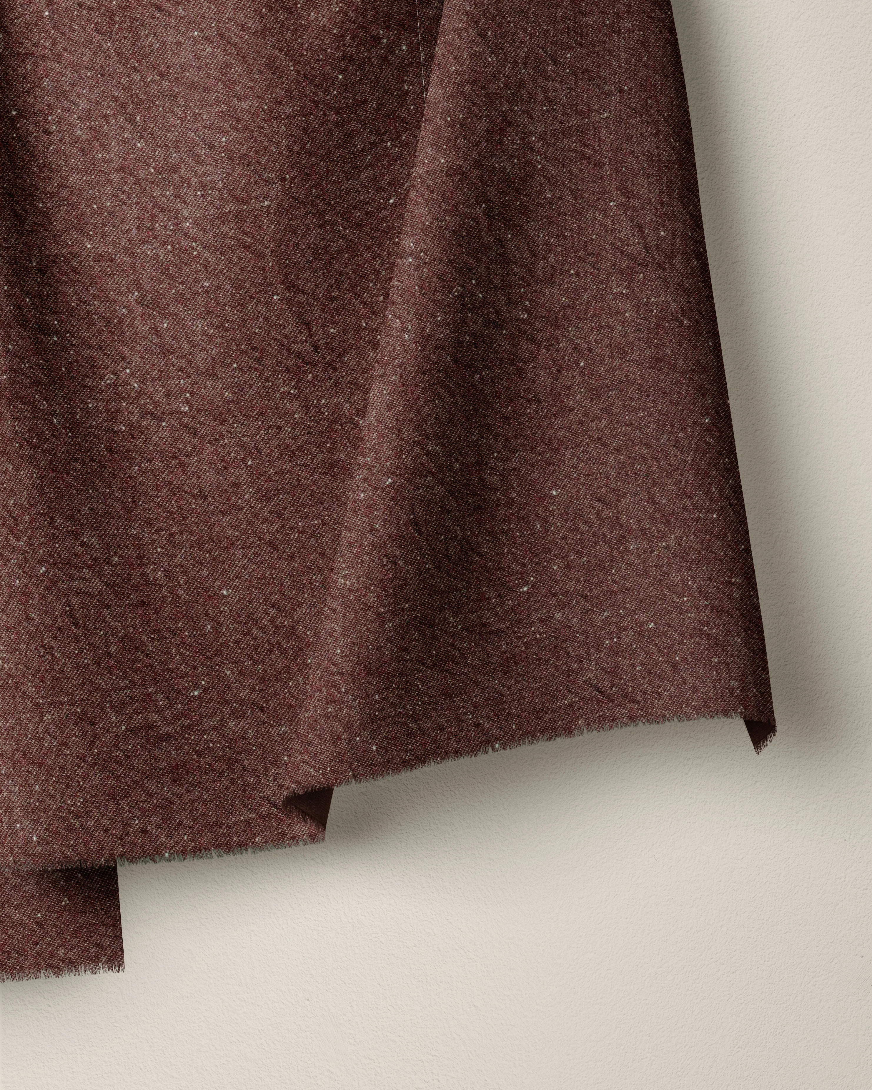Weathered Brick Cotton Neps Fleck Denim - Image 2